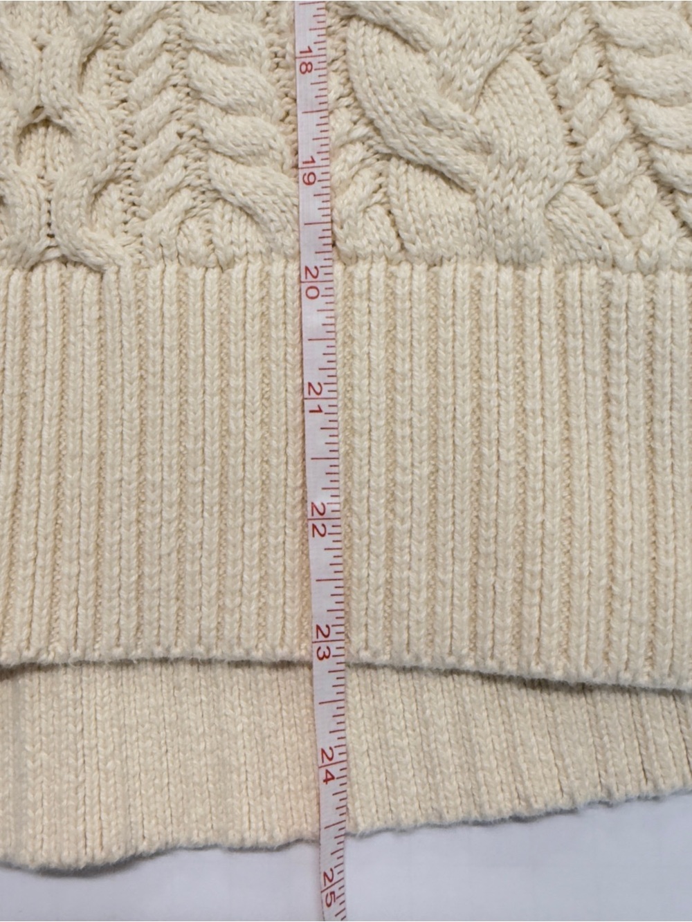 J.Crew Vintage Heavyweight 100% Cotton Cable Knit Fisherman Sweater Cream Size S - Picture 8 of 10